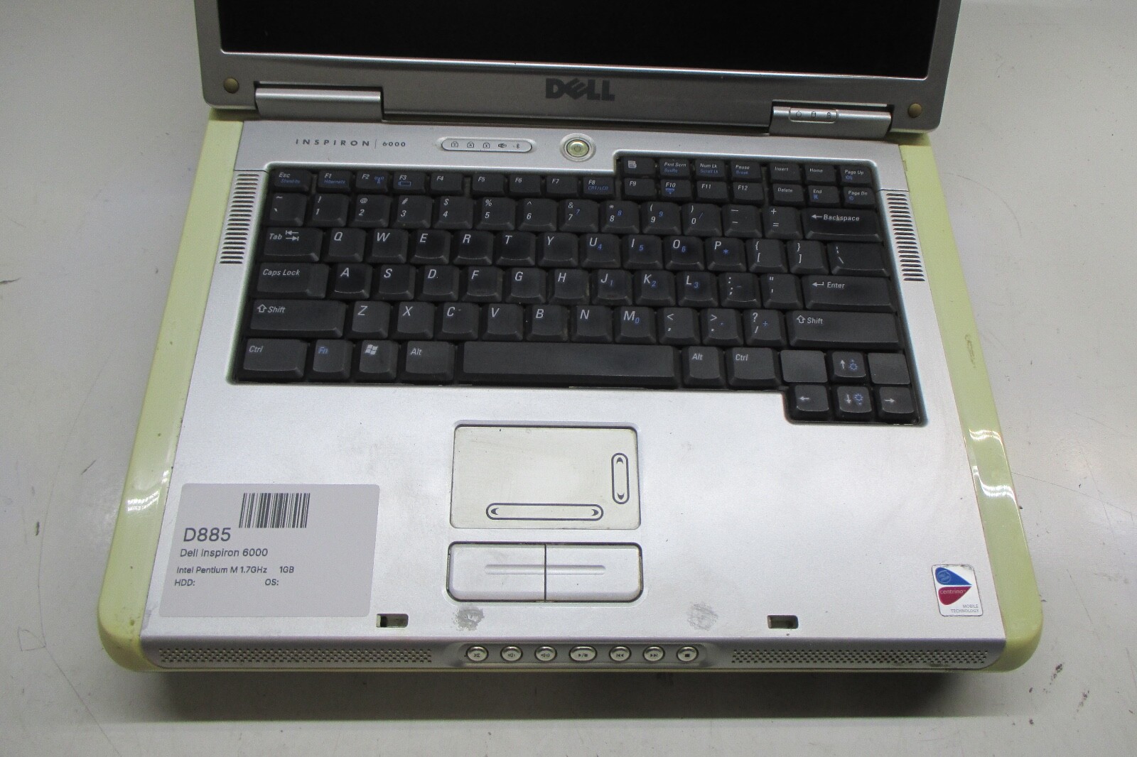 Dell Inspiron 6000 Intel Pentium M 1.7GHz 1GB NO HDD No Batt
