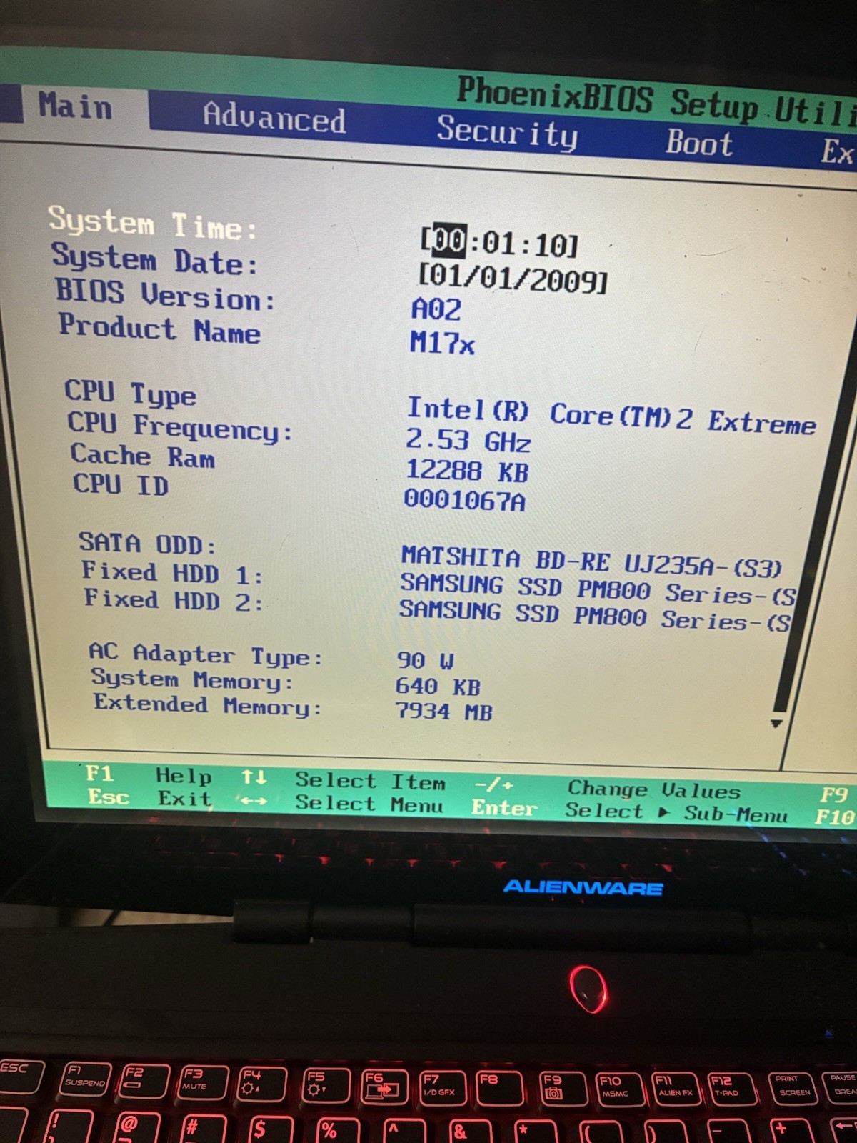 M17X (R1) ALIENWARE LAPTOP