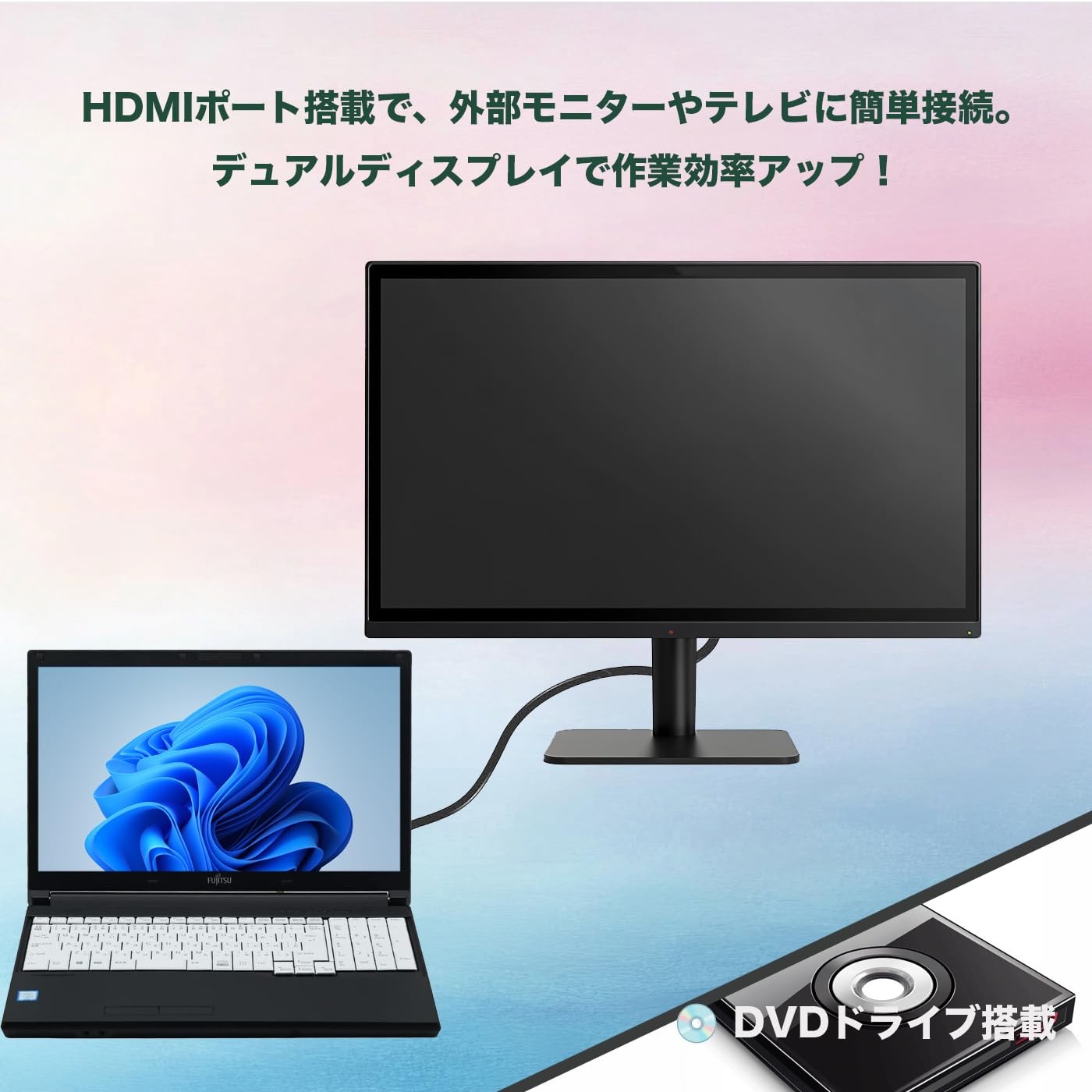 Fujitsu A746 15.6″ i3-6100U 16GB 512GB SSD Win11 Pro Office2019 HDMI DVD WiFi BT