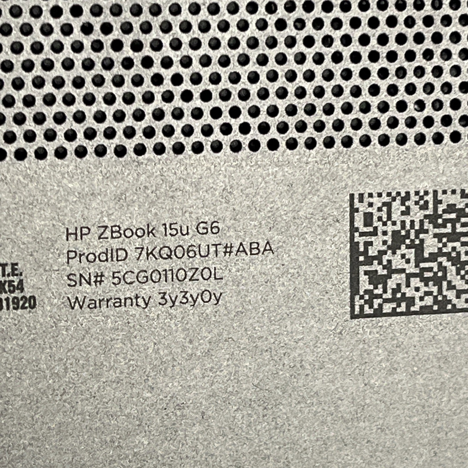 HP ZBOOK 15U G6 INTEL CORE I7-8565 1.80GHZ 8GB RAM NO HD