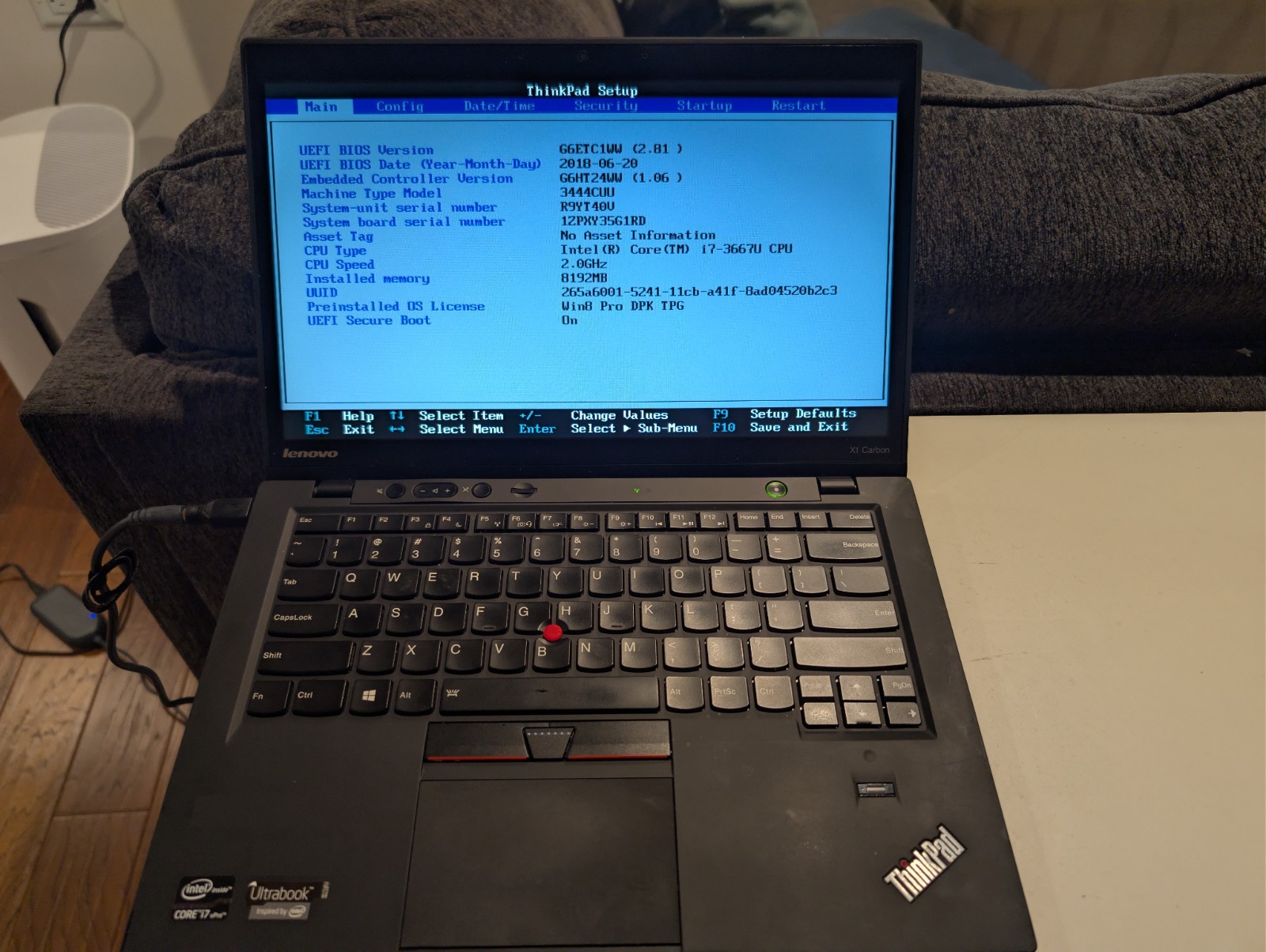 Lenovo ThinkPad X1 Carbon Gen 1 _ i7-3667U _ 8GB RAM _ No SSD / OS