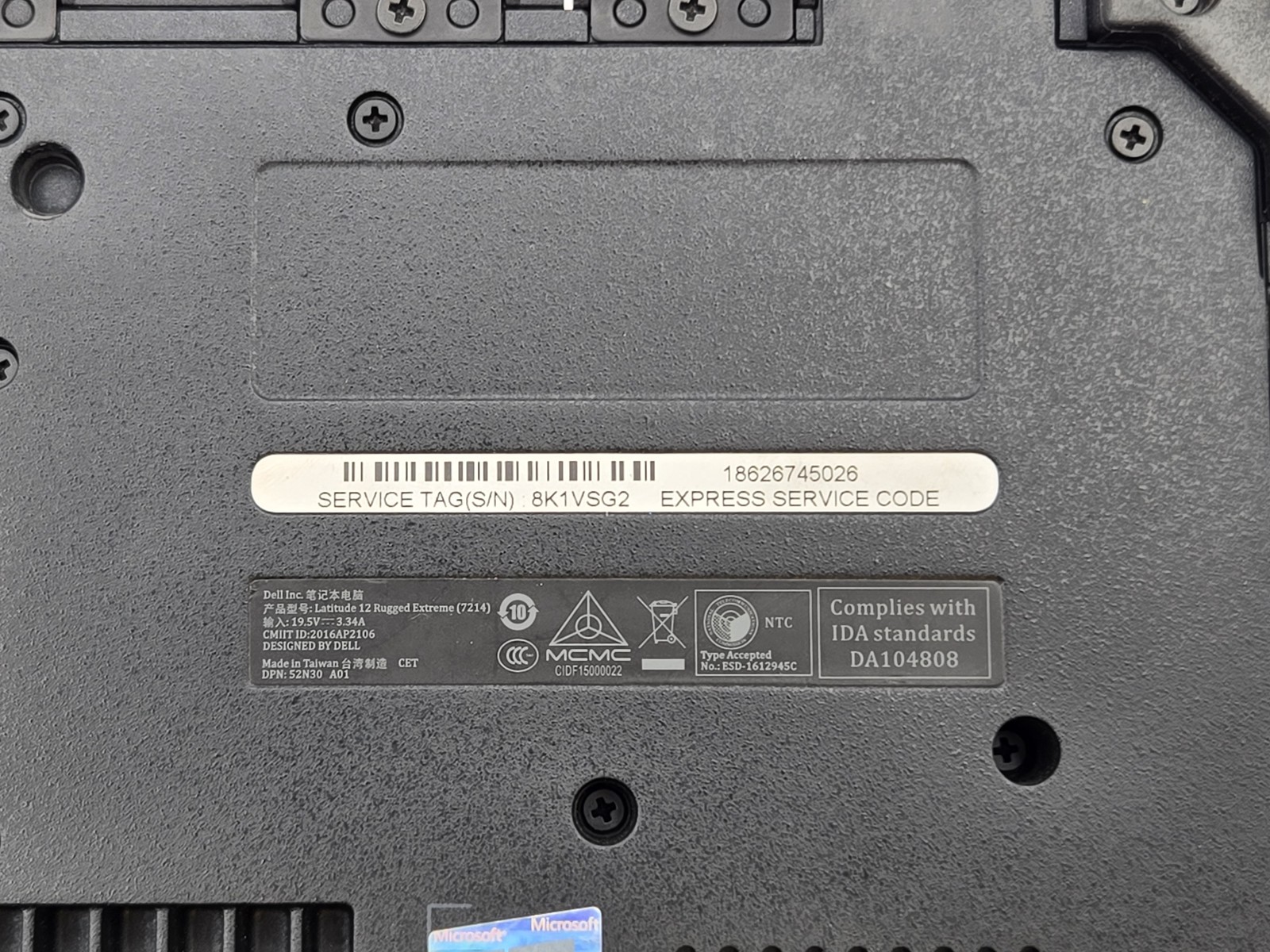 Dell Latitude 7214 Rugged Extreme 12″ HD I7-6600U Motherboard Palmrest *READ*