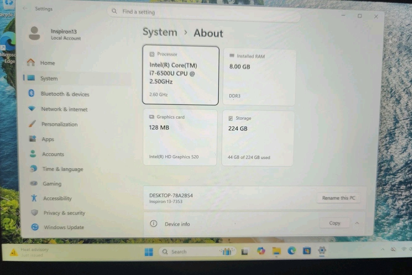 ⭐ DELL INSPIRON 13 7353 | INTEL CORE I5-6500U 2.50GHZ | 256GB | 8GB | Windows 11