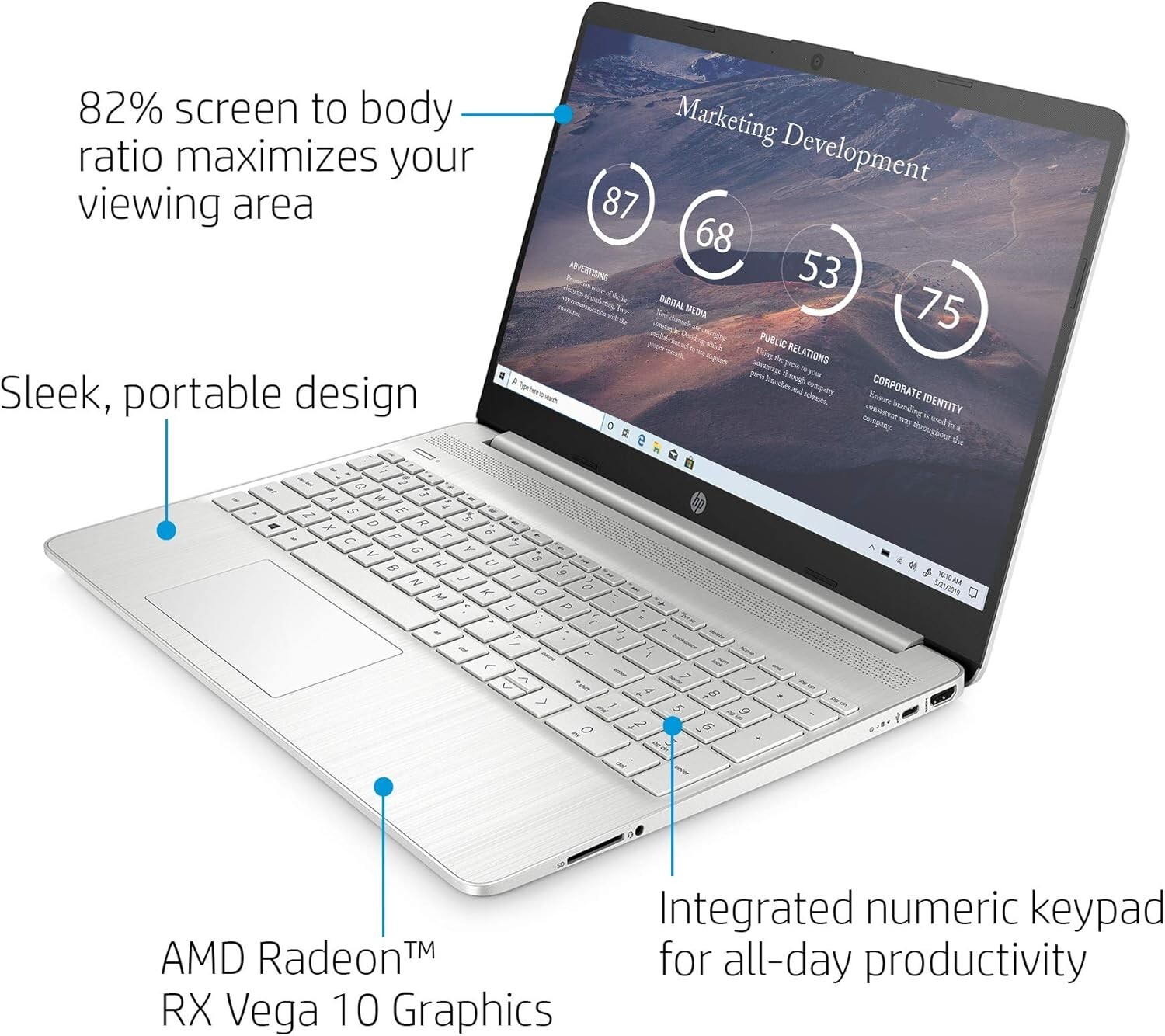 AMD 3700U HP 15 Laptop Ryzen 7 Processor 8 GB GB HD Display 156