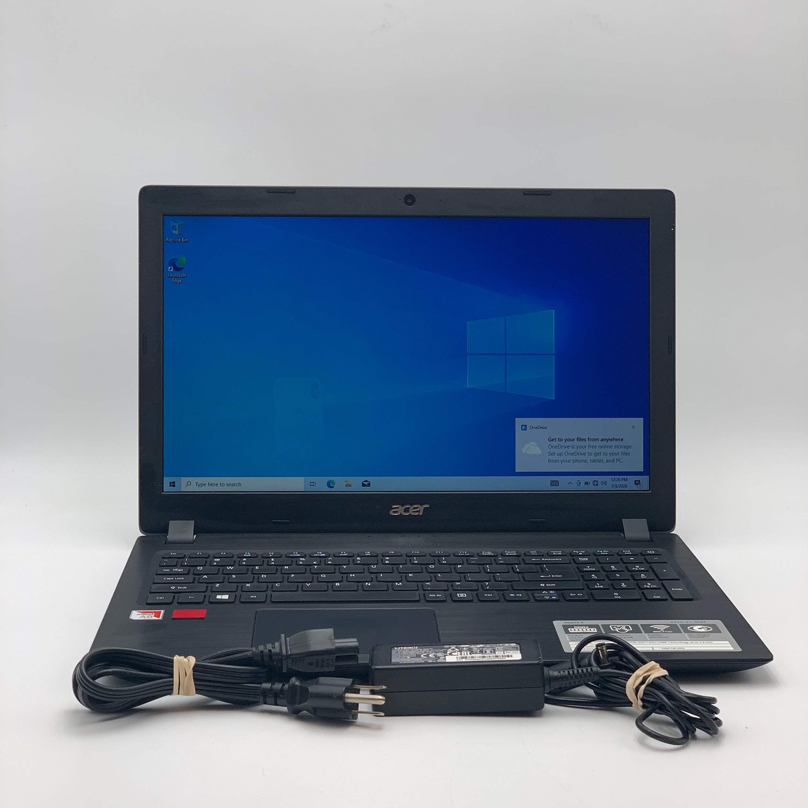 Acer Aspire 3 A315-21 15.6″ Laptop AMD A9 6GB RAM 128GB Black