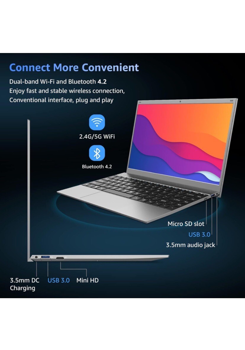 Tulasi Laptop Computer, 12GB RAM,512GB SSD,Intel Quad-Core Processor up to2.7GH