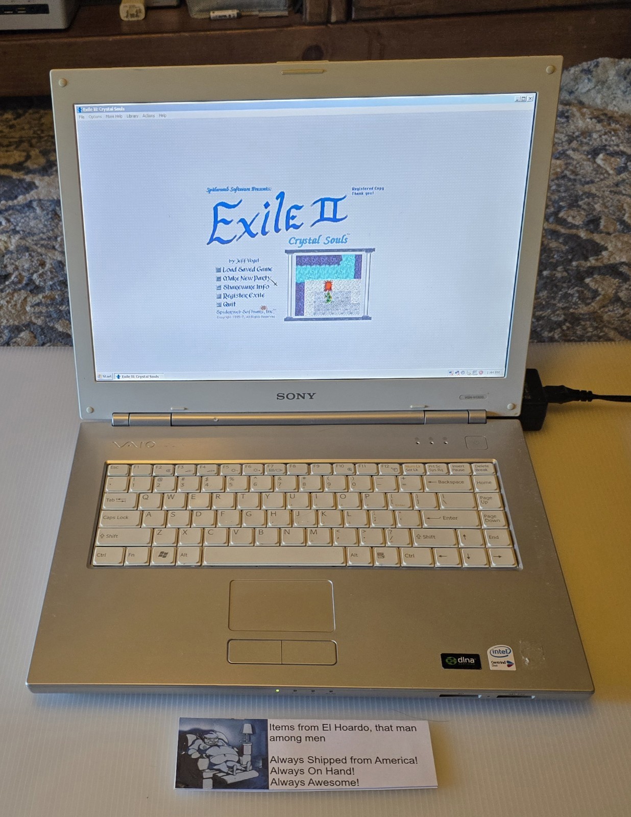 Sony Vaio VGN-N130G PCG-7T1L 512MB ram 80GB hdd 1.6ghz Core Duo Tested README