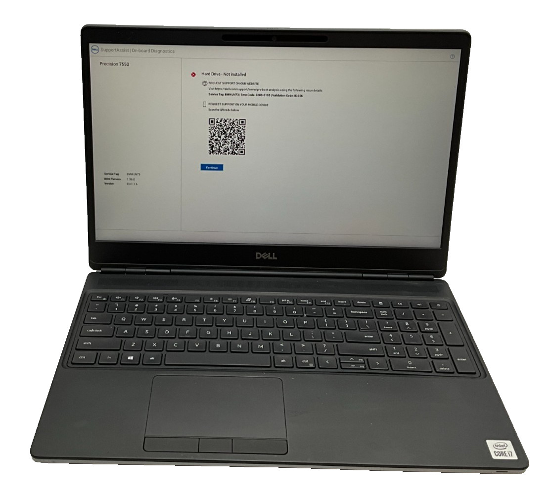 DELL Precision 7550 i7-10750H 2.70gh 16gb NO DRIVE T1000 15.6″ LAPTOP 8MWJN73