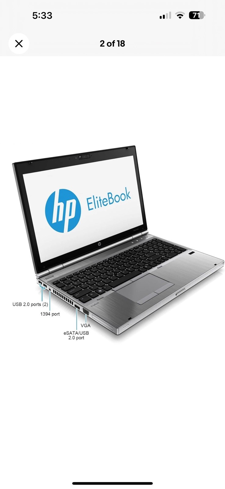 15.6″ HP EliteBook Laptop PC: Intel i5! 16GB RAM – 480GB SSD! Windows 10! DVD-RW