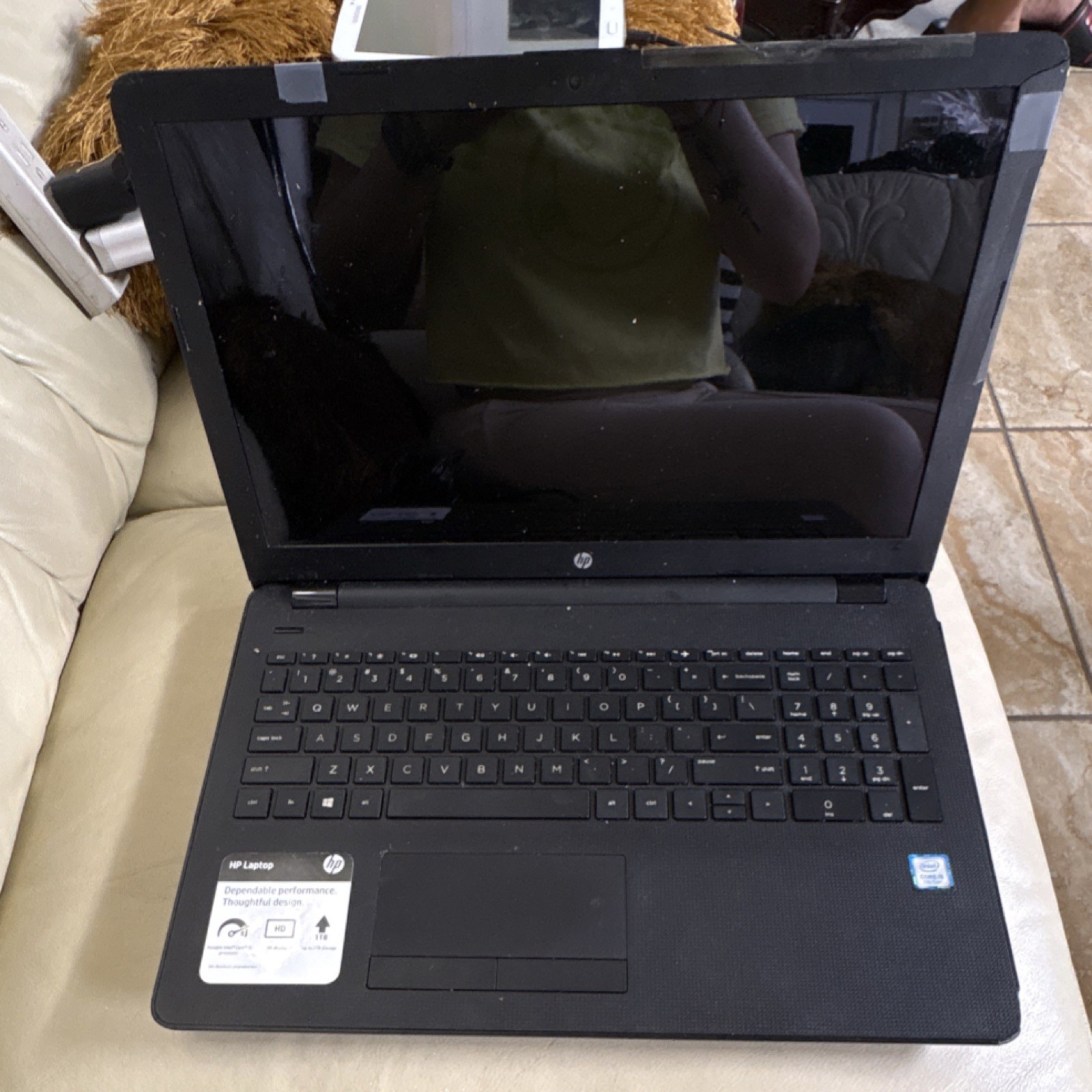 HP Intel Core i5 7th Gen. 15.6″ Black Laptop 1TB HDD HD Display Windows 10