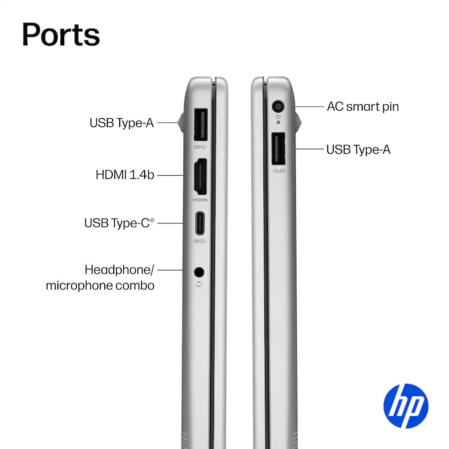 HP 14″ Laptop AMD Athlon Silver 7120U 4GB RAM 256GB SSD – Silver 14-EM0111DX