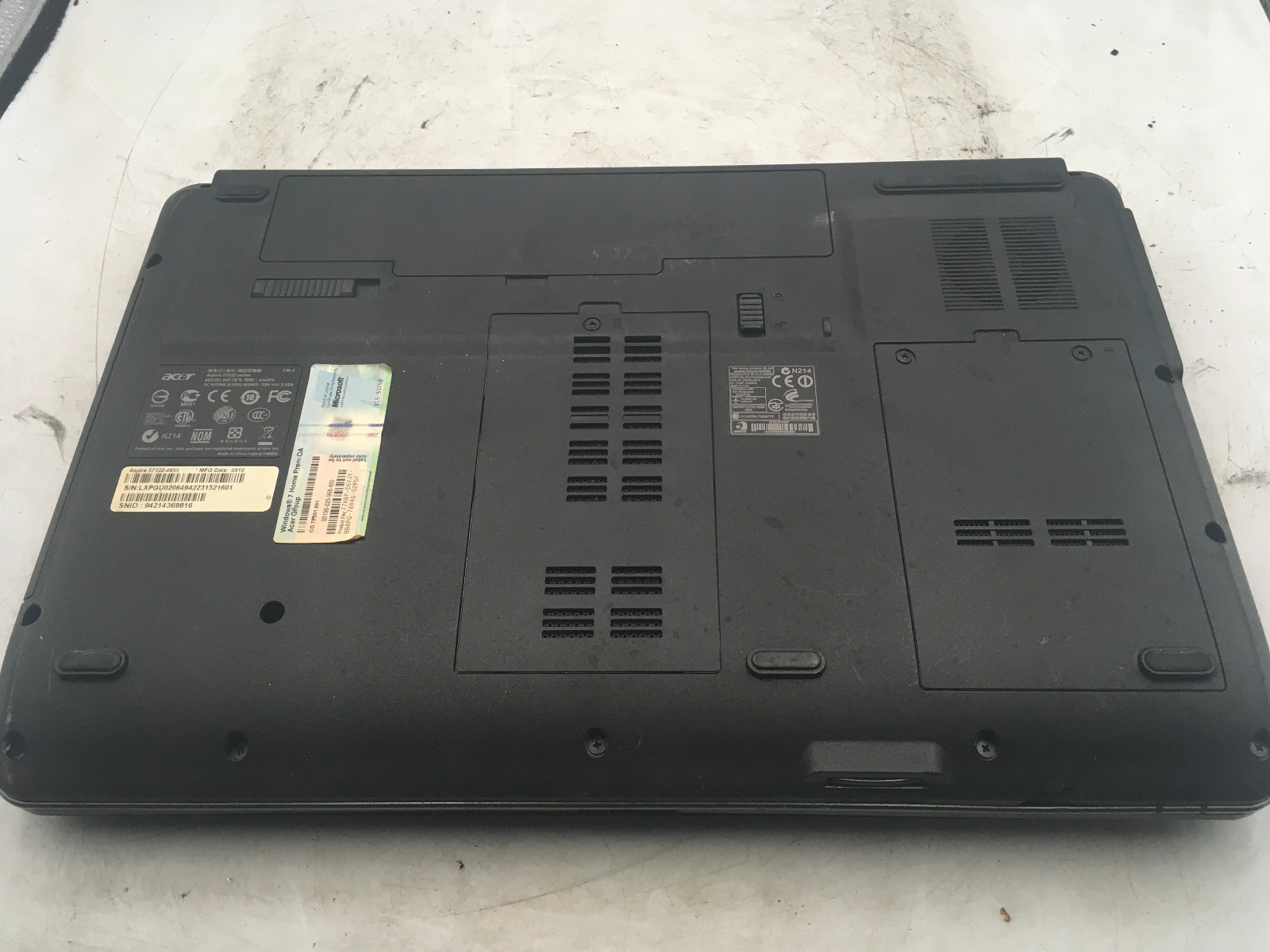 ACER ASPIRE 5732Z 4855 – BOOTS TO BIOS – INTEL T4300 DUAL CORE – 4B RAM -READ-BB