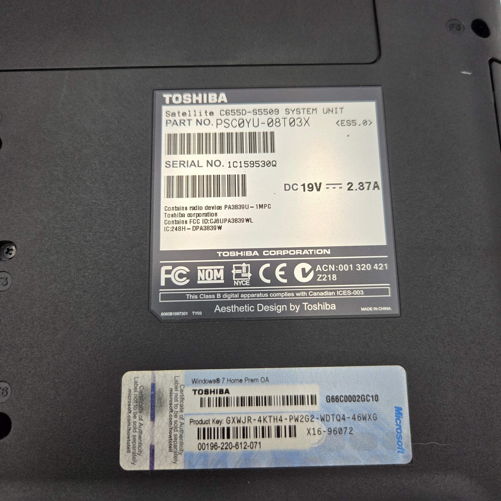 Toshiba Satellite C655-S5509 15.6-inch 4GB RAM 320GB HDD – Bad Battery *READ*