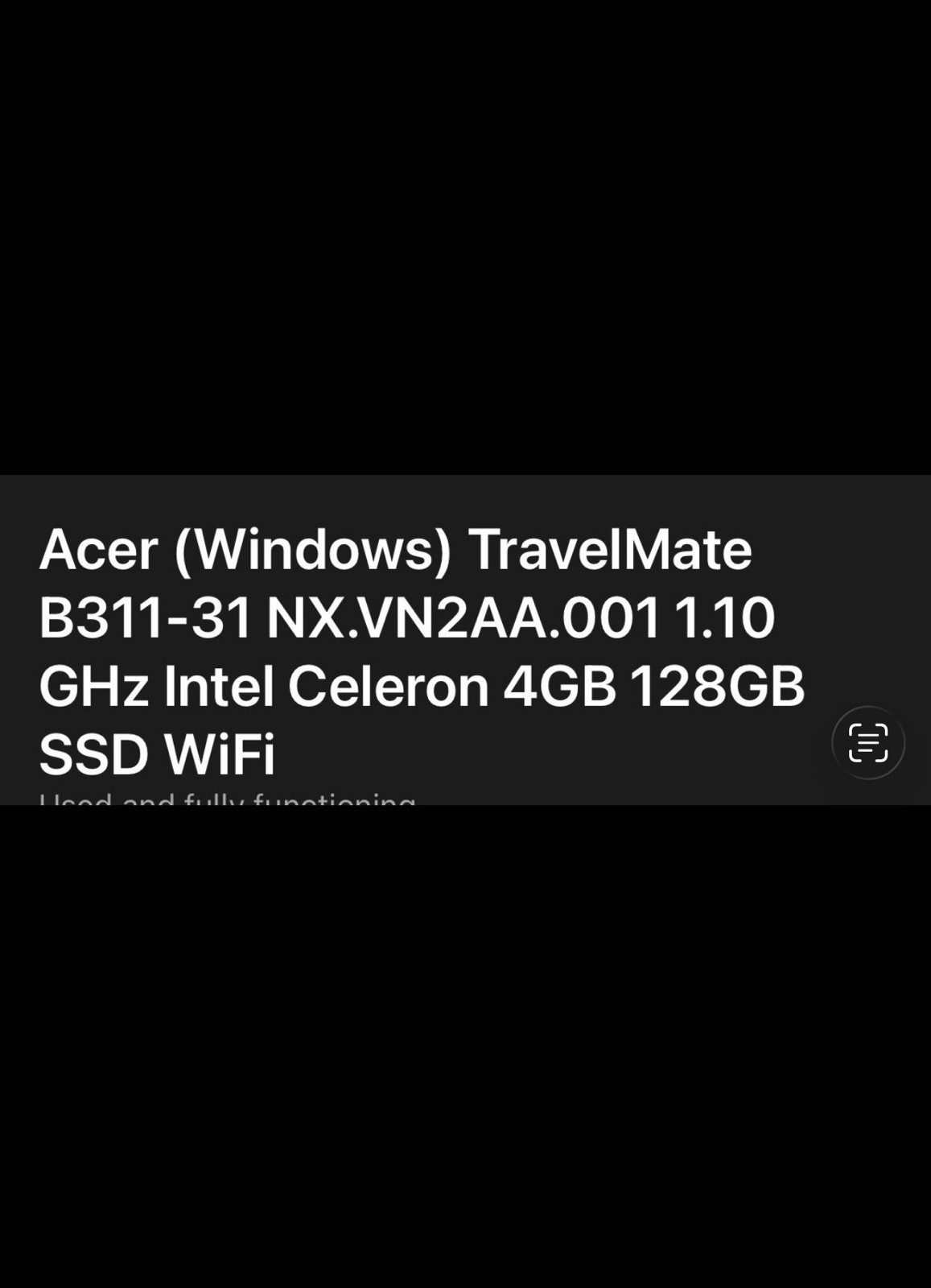 Acer TravelMate B311-31 11.6in Intel Celeron 4GB 128GB SSD Wi-Fi Windows Black