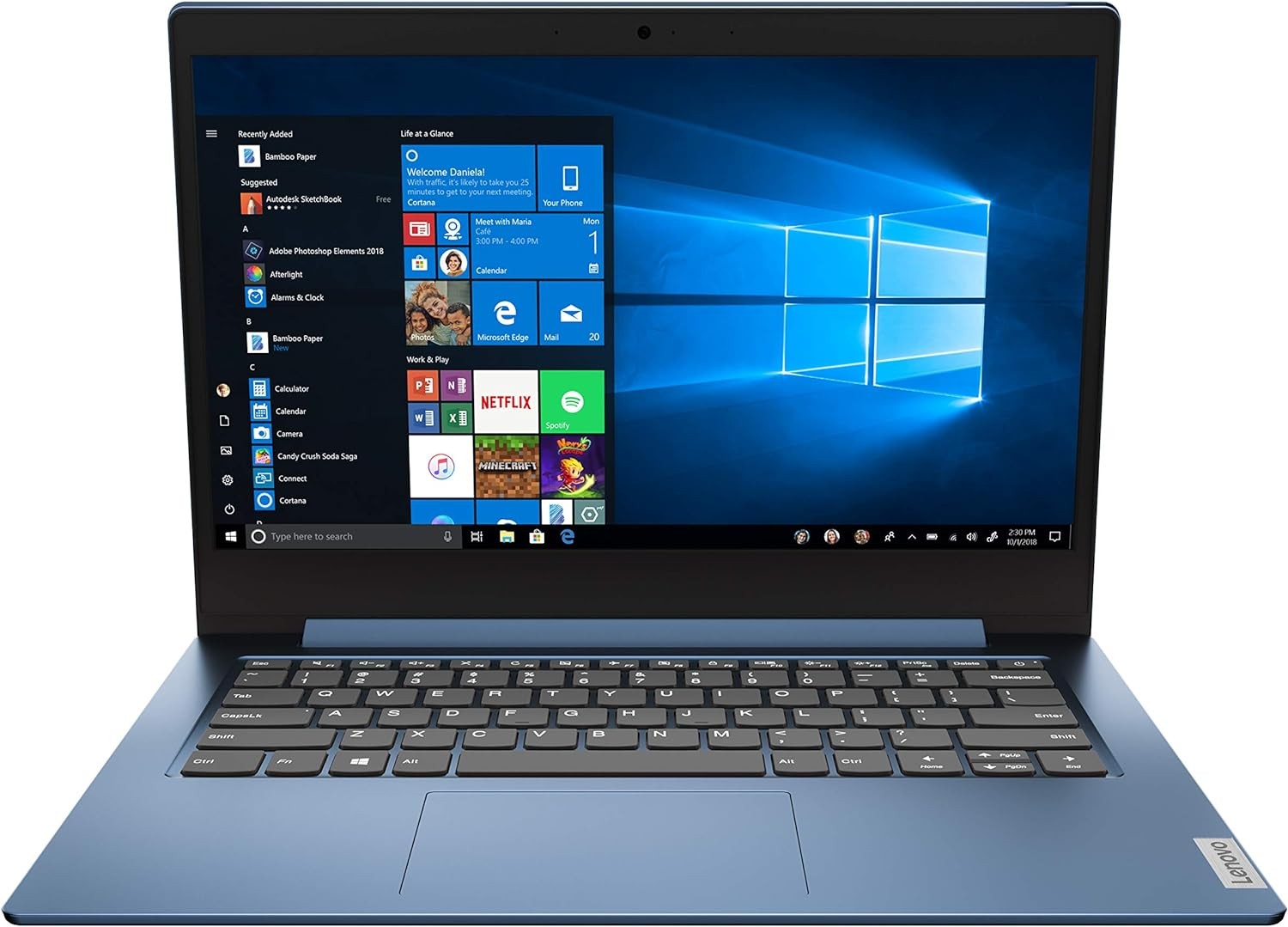 Lenovo IdeaPad 1 14″ Intel Pentium Silver N5030 4GB RAM 128GB SSD Ice Blue