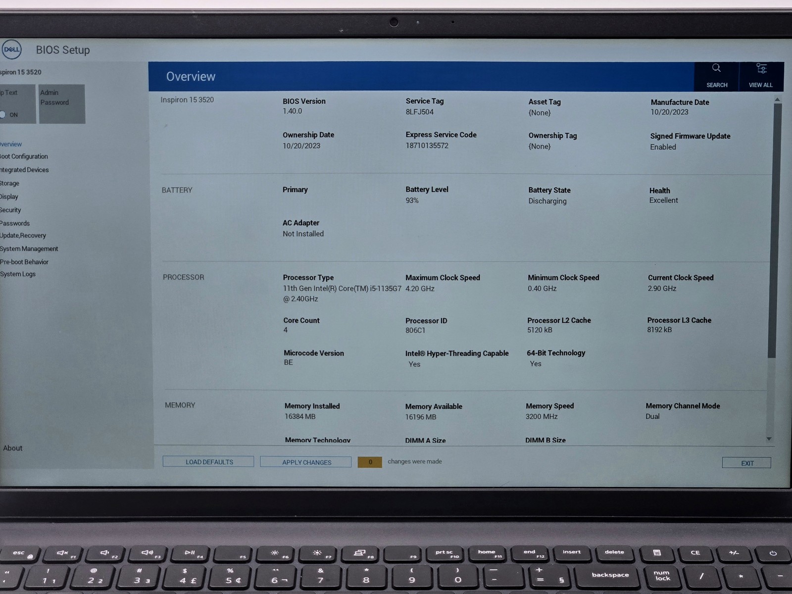 Dell Inspiron 15 3520 15″ FHD I5-1135G7 512GB SSD 16GB W11 Webcam 120Hz *READ*