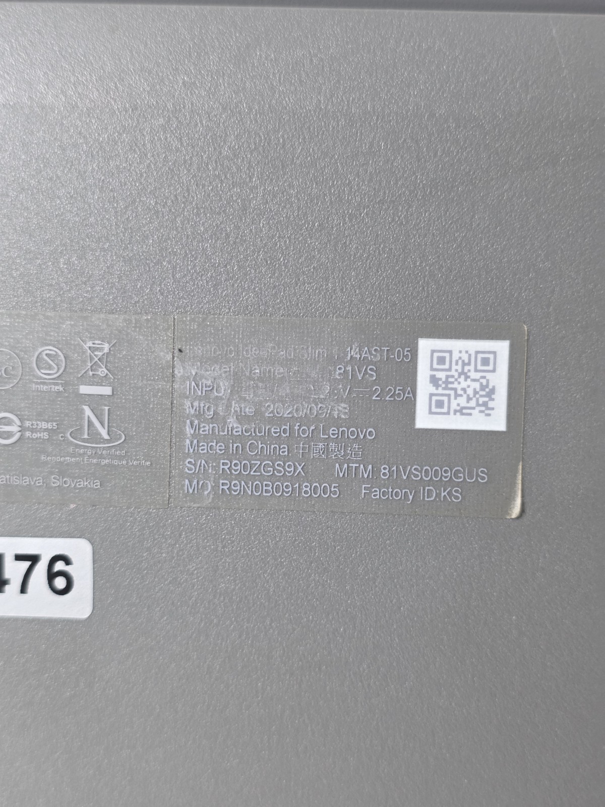 Lenovo IdeaPad Slim 1-14AST-05 AMD A6-9220E 1.6GHz 4 GB 64 GB EMMC