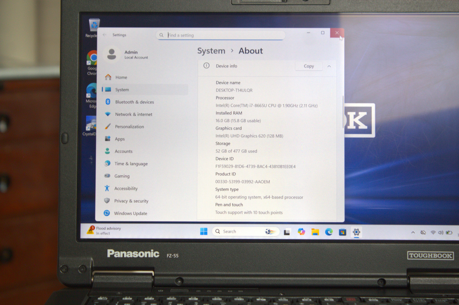 Panasonic Toughbook FZ-55 i7-8665U 512GB SSD 16GB RAM Touch 4G GPS New Battery