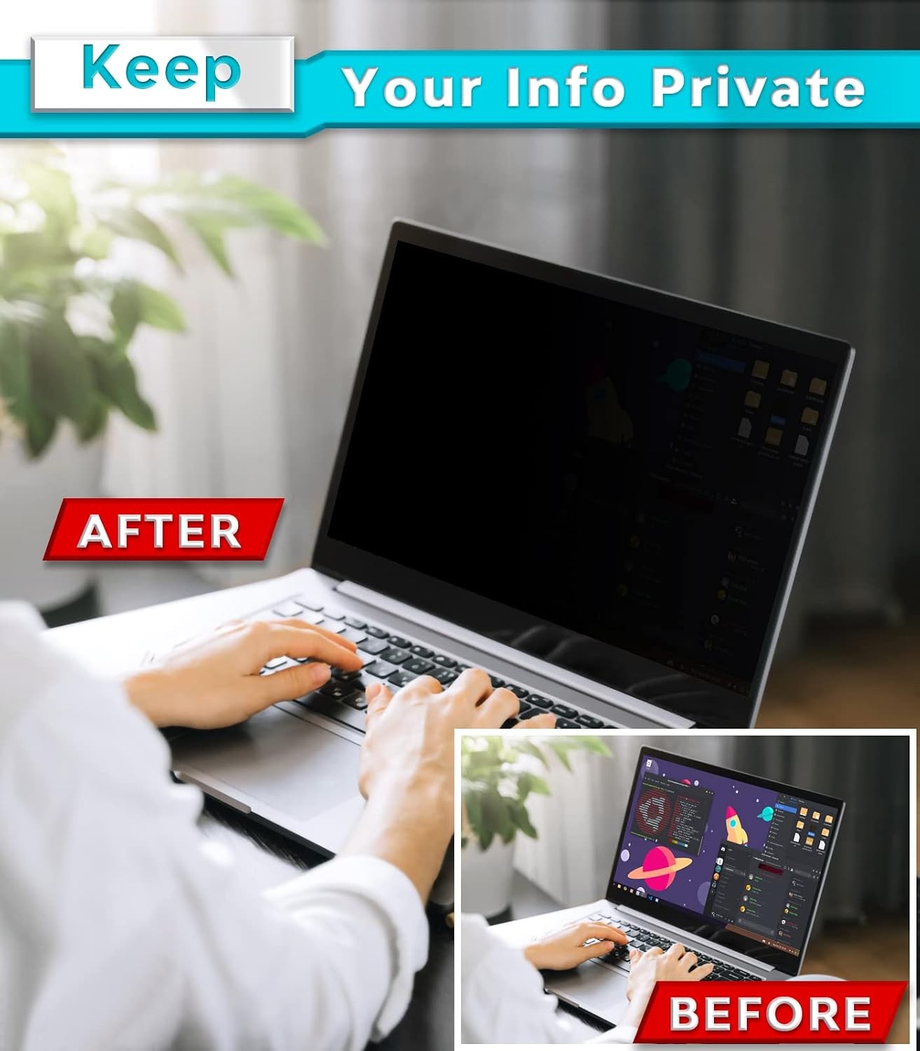 16 Inch Laptop Privacy Screen – Removable Shield for 16:10 Widescreen Displays