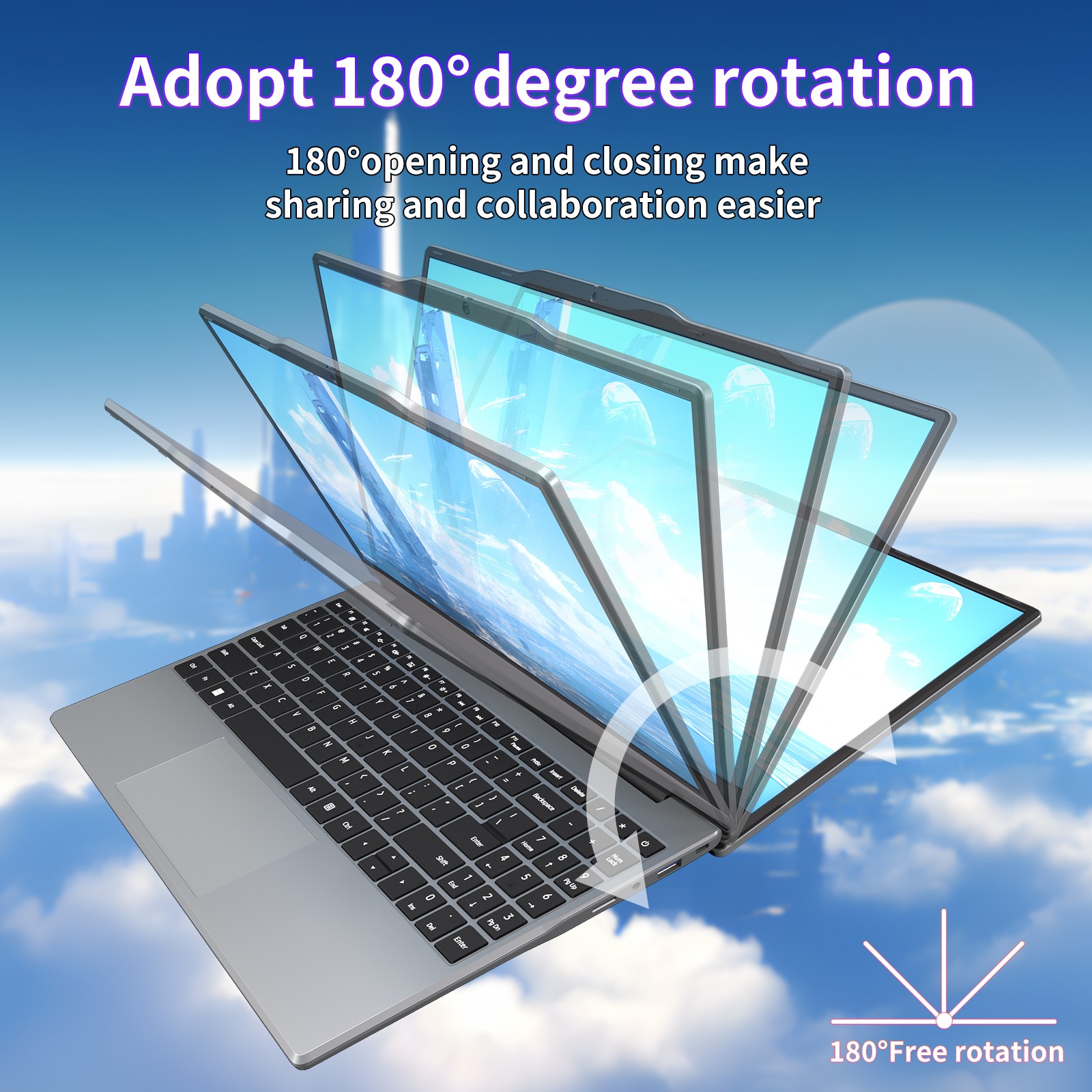 14.1″ FHD Portable Laptop 4-Core 2.9GHz N5095 8GB + 256GB for Business & Study