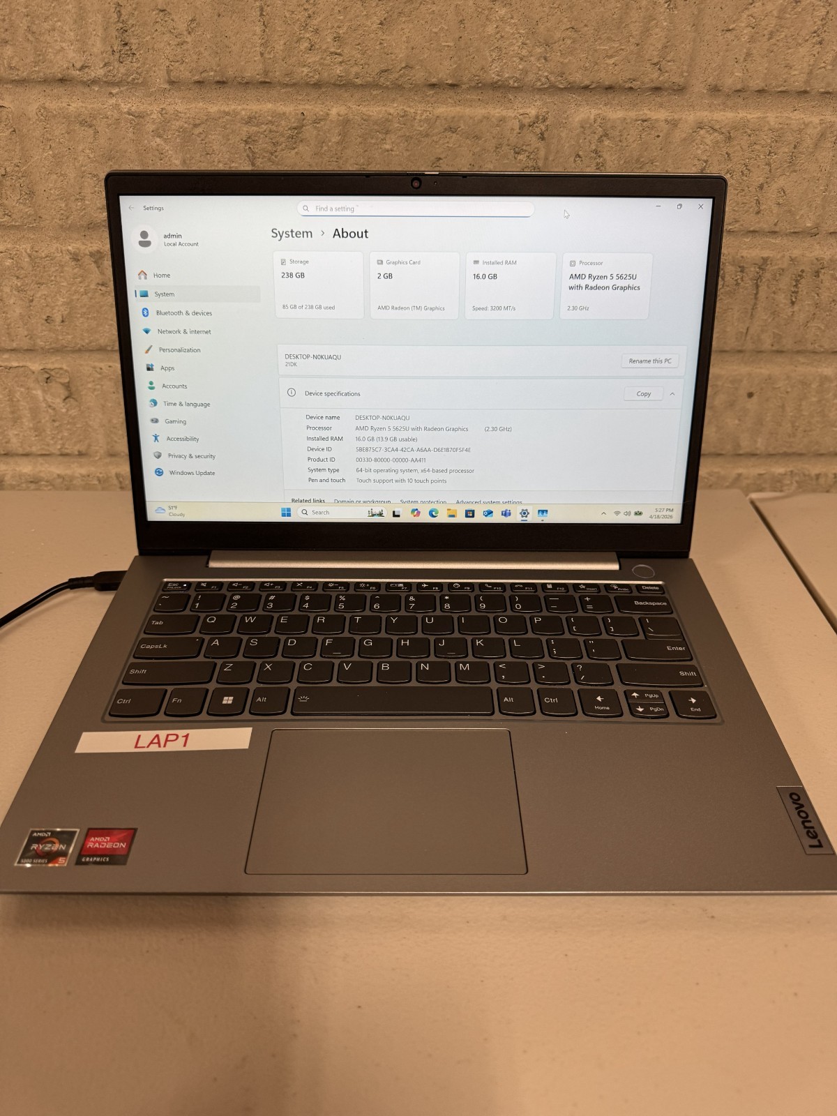 Lenovo Thinkbook 14 G4 AMD Ryzen5 Windows 11 pro 240GB SSD 16GBRAM
