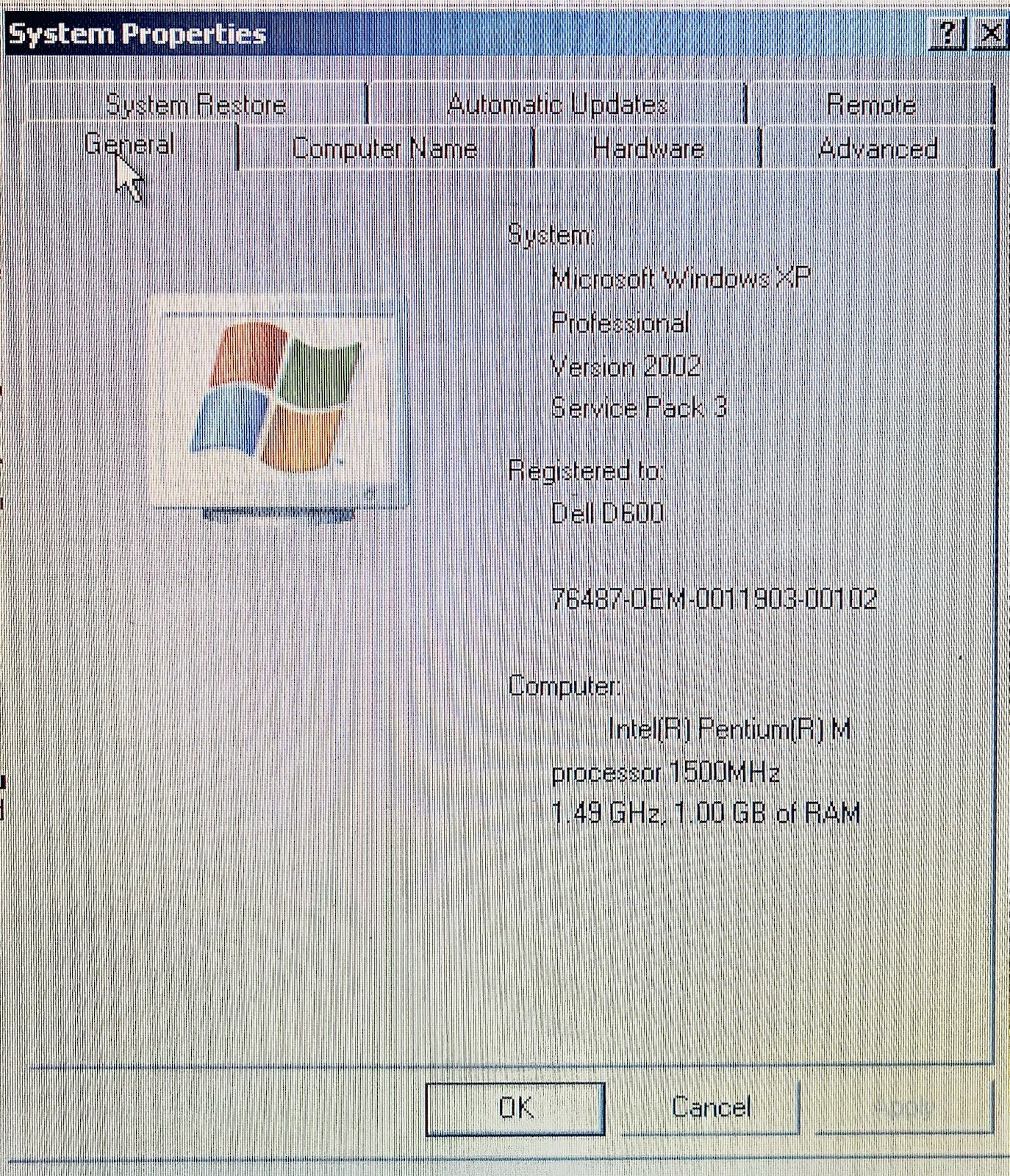 Dell Laptop D505 Windows XP 15” -Parallel port-9 pin Serial Port-RS232