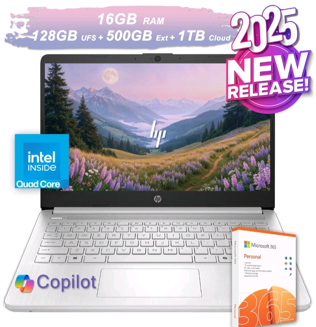 HP 14DQ0052DX 14″ (SSD, Intel Celeron N, 1.10 GHz, 4 GB) Laptop -…