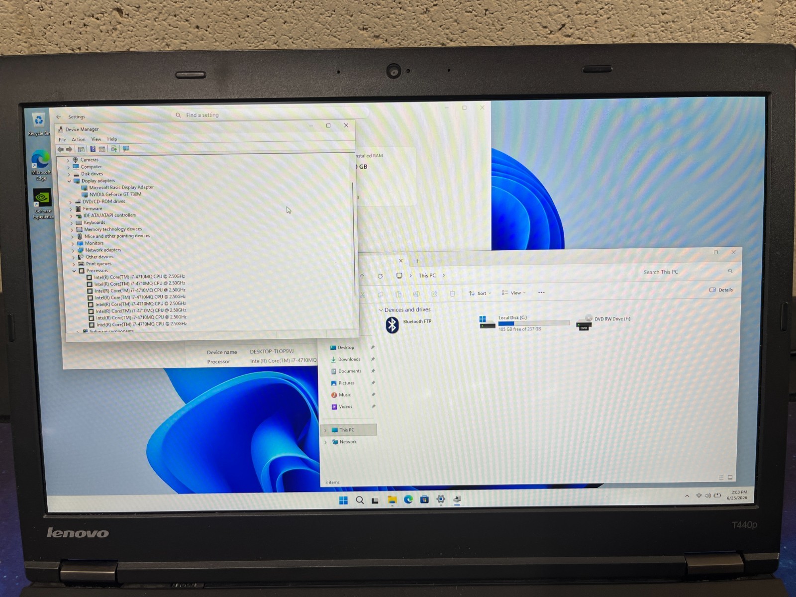 Lenovo ThinkPad T440p i7-4710MQ 2.5GHz 16GB RAM256GB SSD Windows 11 pro, GT 730m