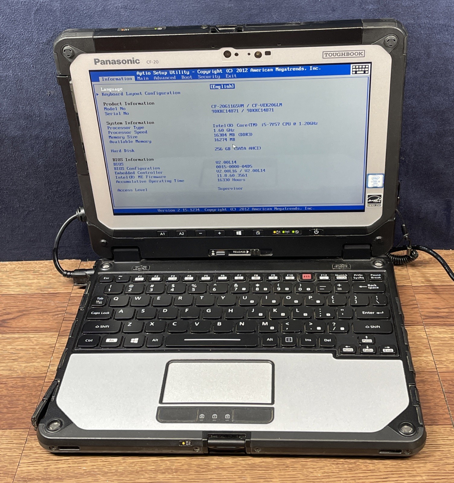 Panasonic Toughbook CF-20 Intel Core i5-7Y57 3.30 GHz 16GB RAM 256GB SSD NO OS