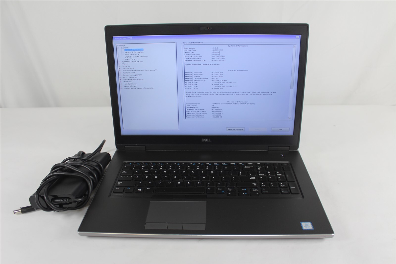 Dell Precision 7740 17.3″ FHD i7-9850H 2.6GHz 32GB RAM 512GB SSD RTX 3000 Win 11