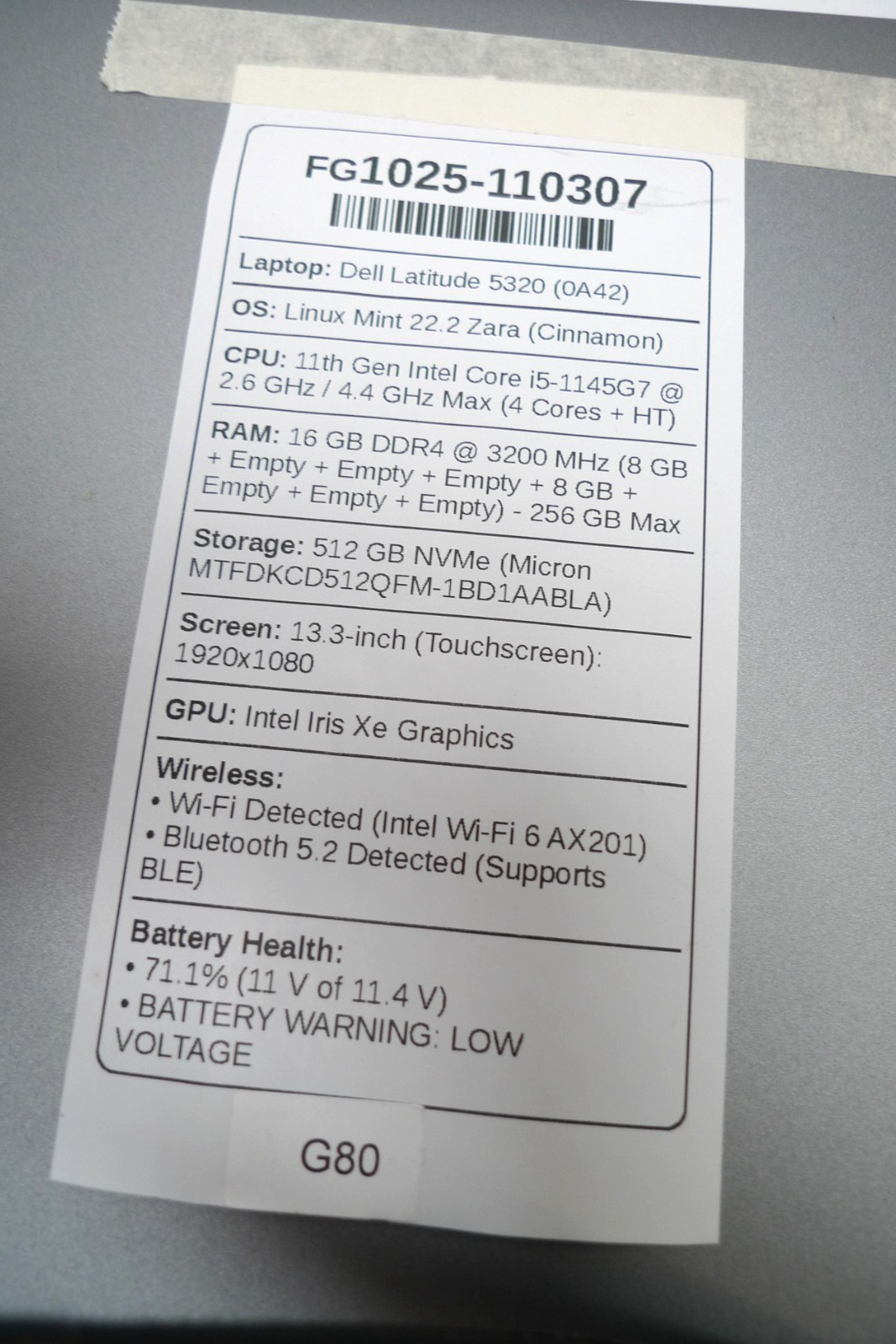 Dell Latitude 5320 | i5-1145G7 | 16GB RAM | 512GB NVMe | Linux | Low Voltage