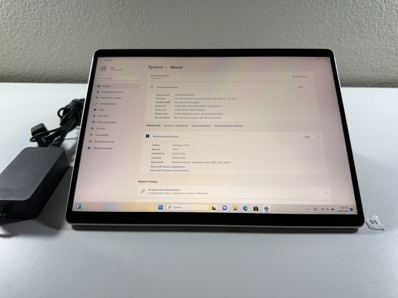 Microsoft Surface Pro 8 (1982) i5-1145G7 – 16GB RAM – 256GB 120Hz – Win 11 Pro