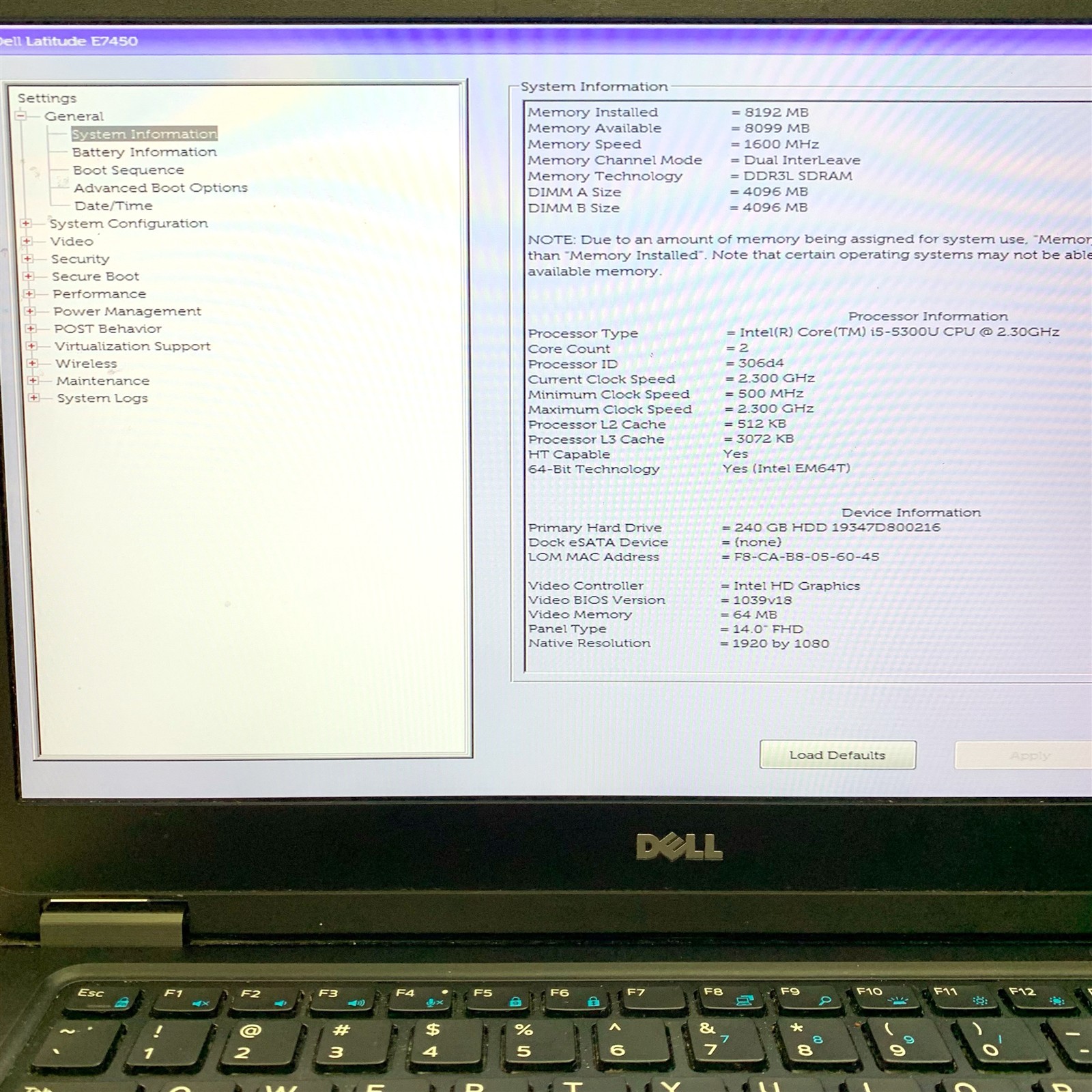 Dell Latitude E7450 14″ FHD Intel Core i5-5300U 2.3GHz 8GB 240GB SSD Windows 10