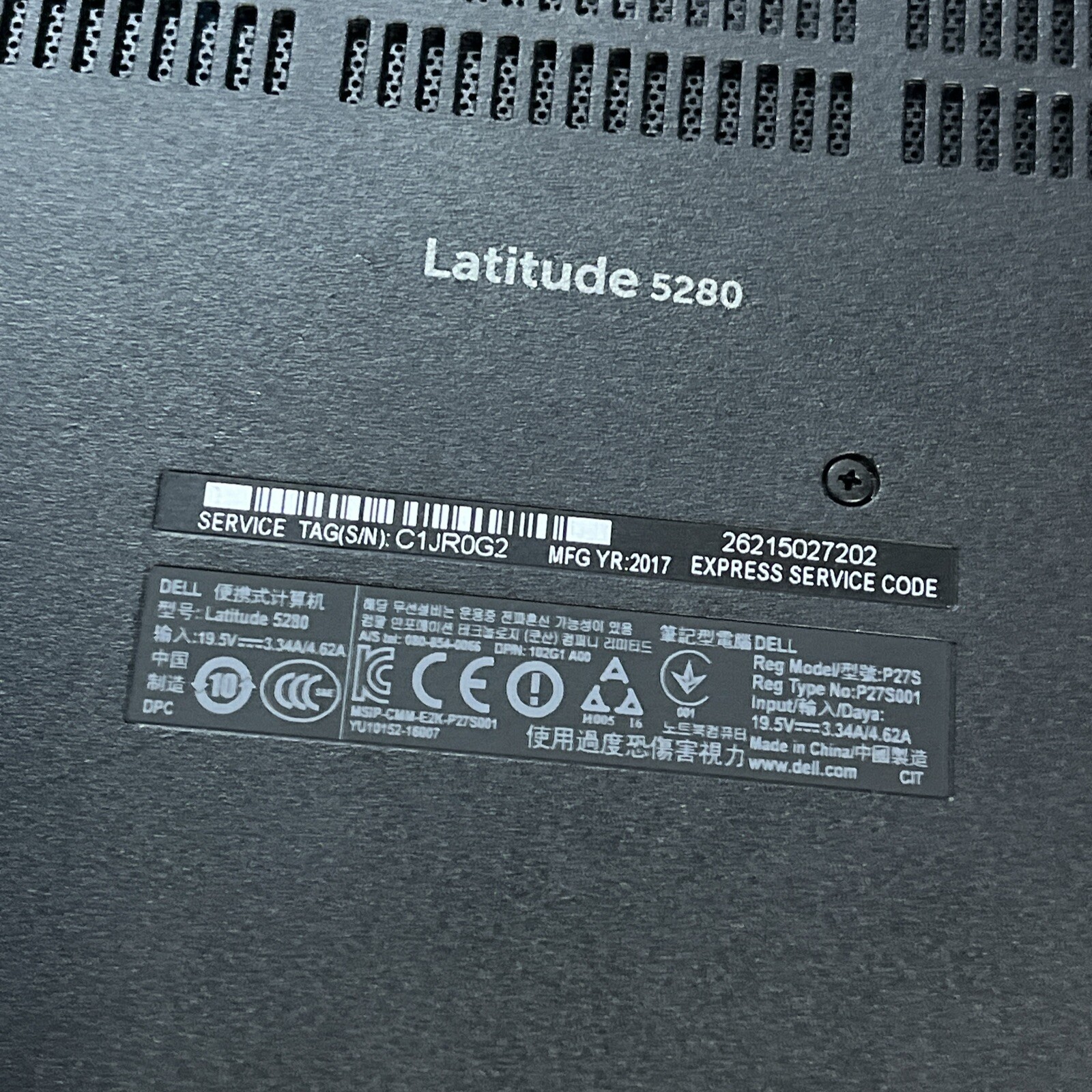 DELL LATITUDE 5280 INTEL CORE I3-7100U 2.40GHZ 8GB RAM NO HD ”
