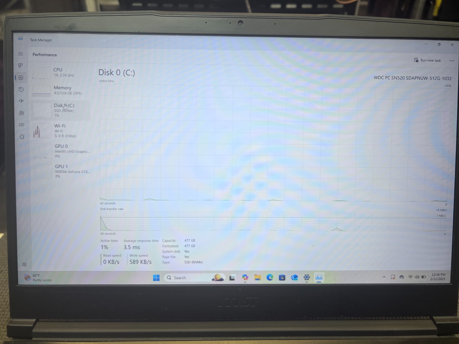 MSI GF63 9SC i7 9750H 512gb SSD 16GB RAM GTX 1650