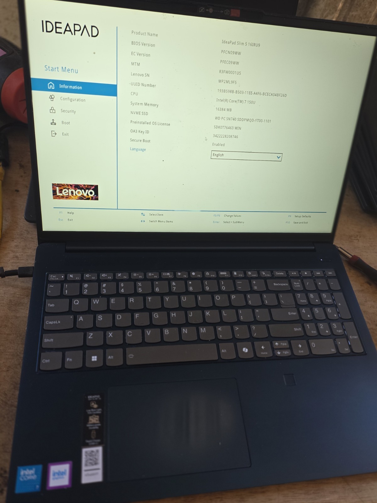 Lenovo IdeaPad Slim 5 16IRU9 16″ Touch 1TB Intel Core 7 150u 16 gb GOOD B