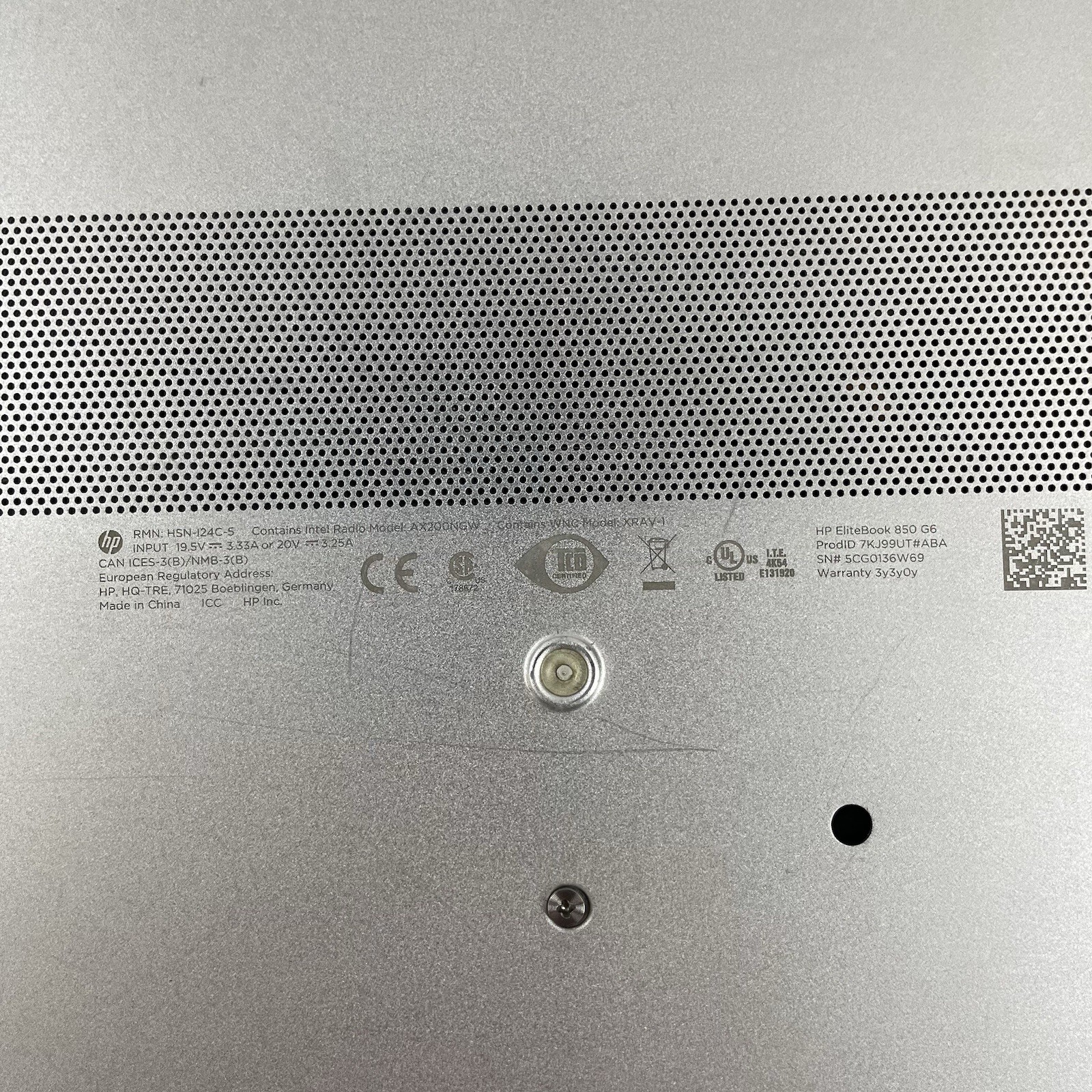 HP EliteBook 850 G6 15.6″ i5-8365U 1.60 GHz 8 GB RAM No SSD/OS/AC/Battery