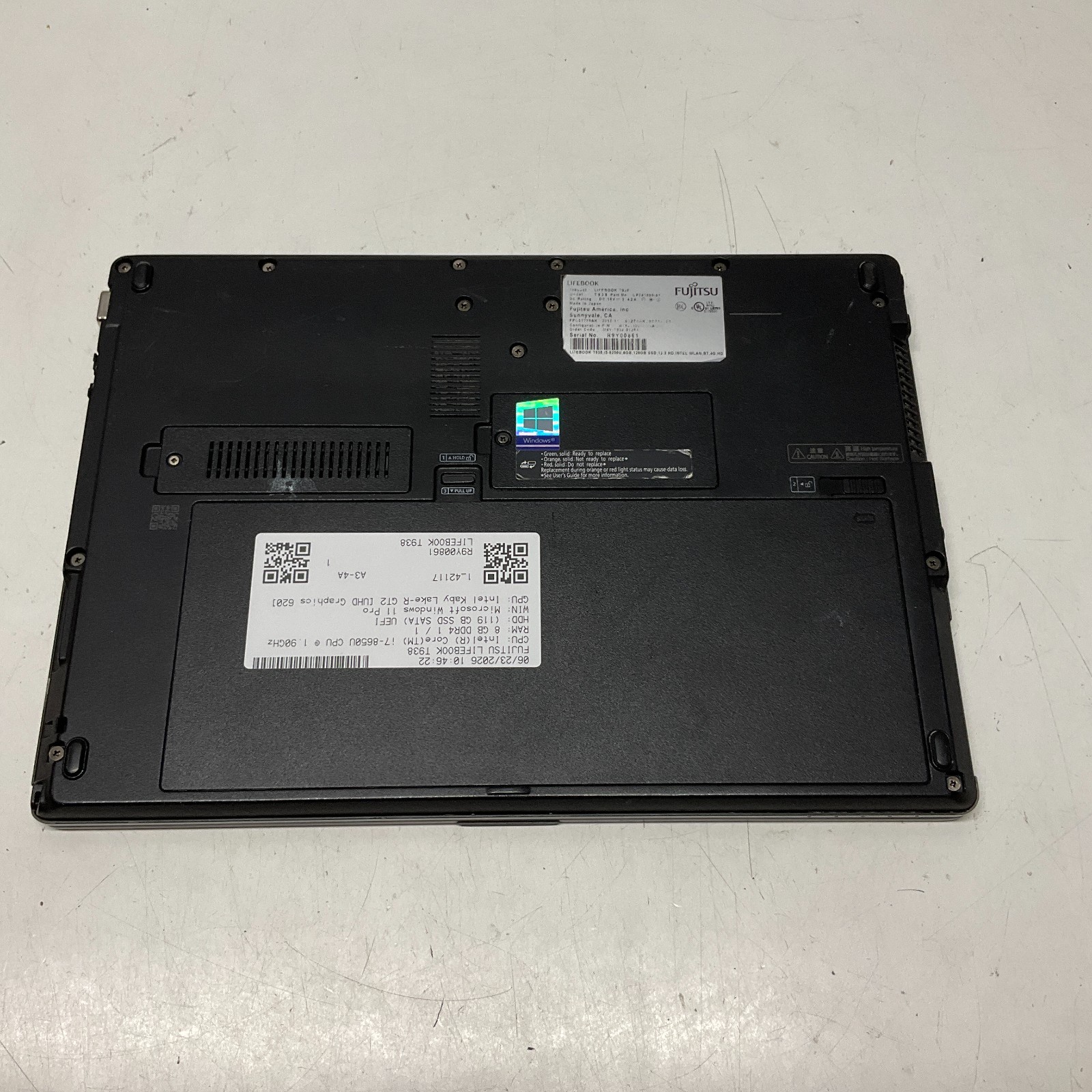 Fujitsu Lifebook T938 Laptop Intel Core i7-8650U @ 1.90 GHz 8GB 128GB SSD Win 11