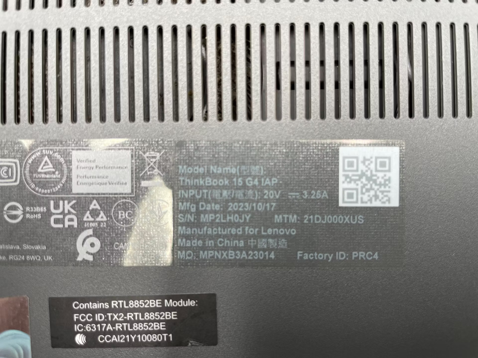 Lenovo ThinkBook 15 G4 IAP Used 15.5″ (i5-1235U-16GB-256 GB NVMe)