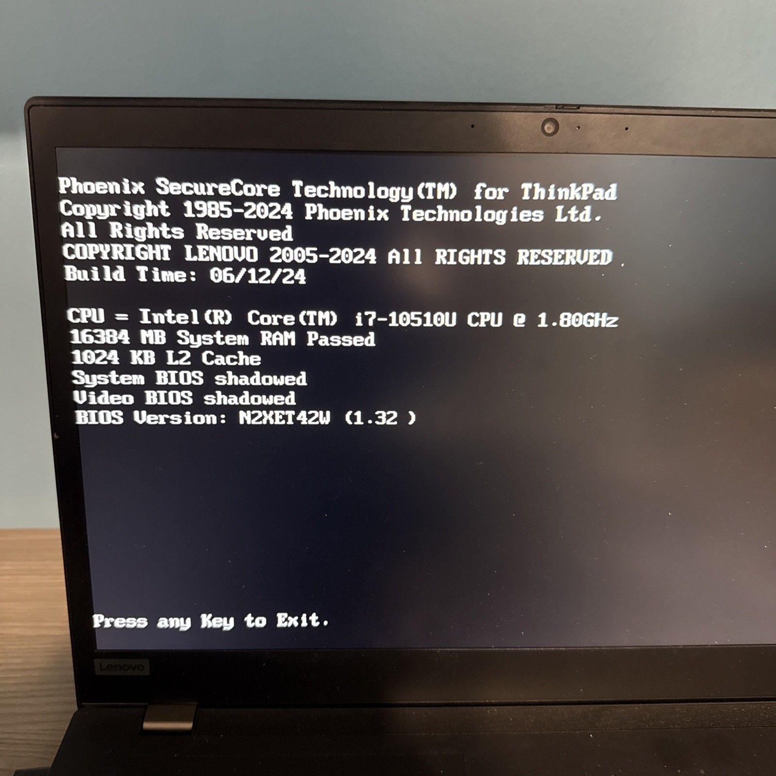 Lenovo ThinkPad P15s Gen 1 15.6″ i7-10510U 16GB RAM, No Storage, Boots to BIOS
