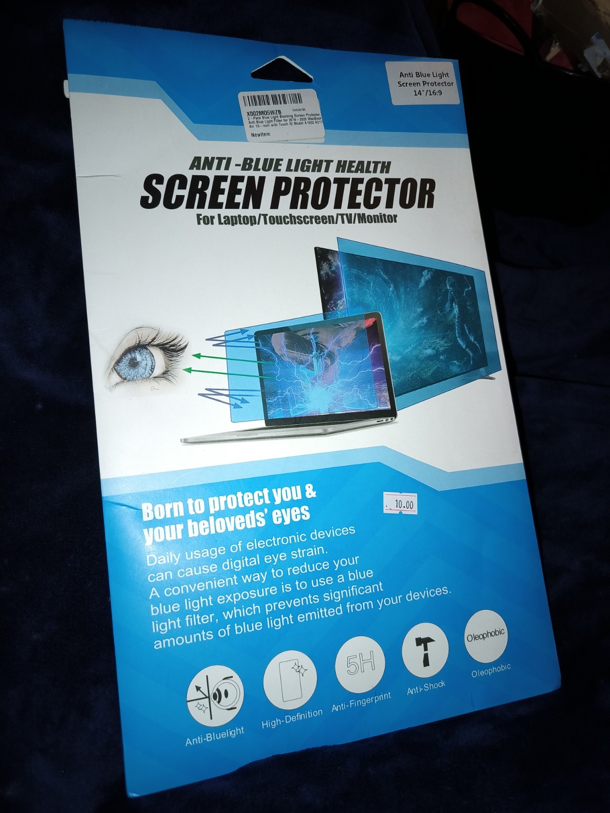 Anti-blue light screen protector for 14-inch laptops, monitors, or TVs with a…