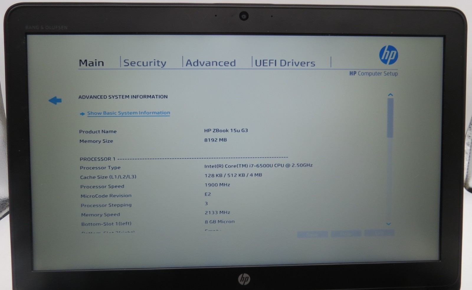 HP ZBook 15u G3 | 15.6″ | i7-6500U @2.50GHz | 8GB RAM | 480GB SSD | No OS