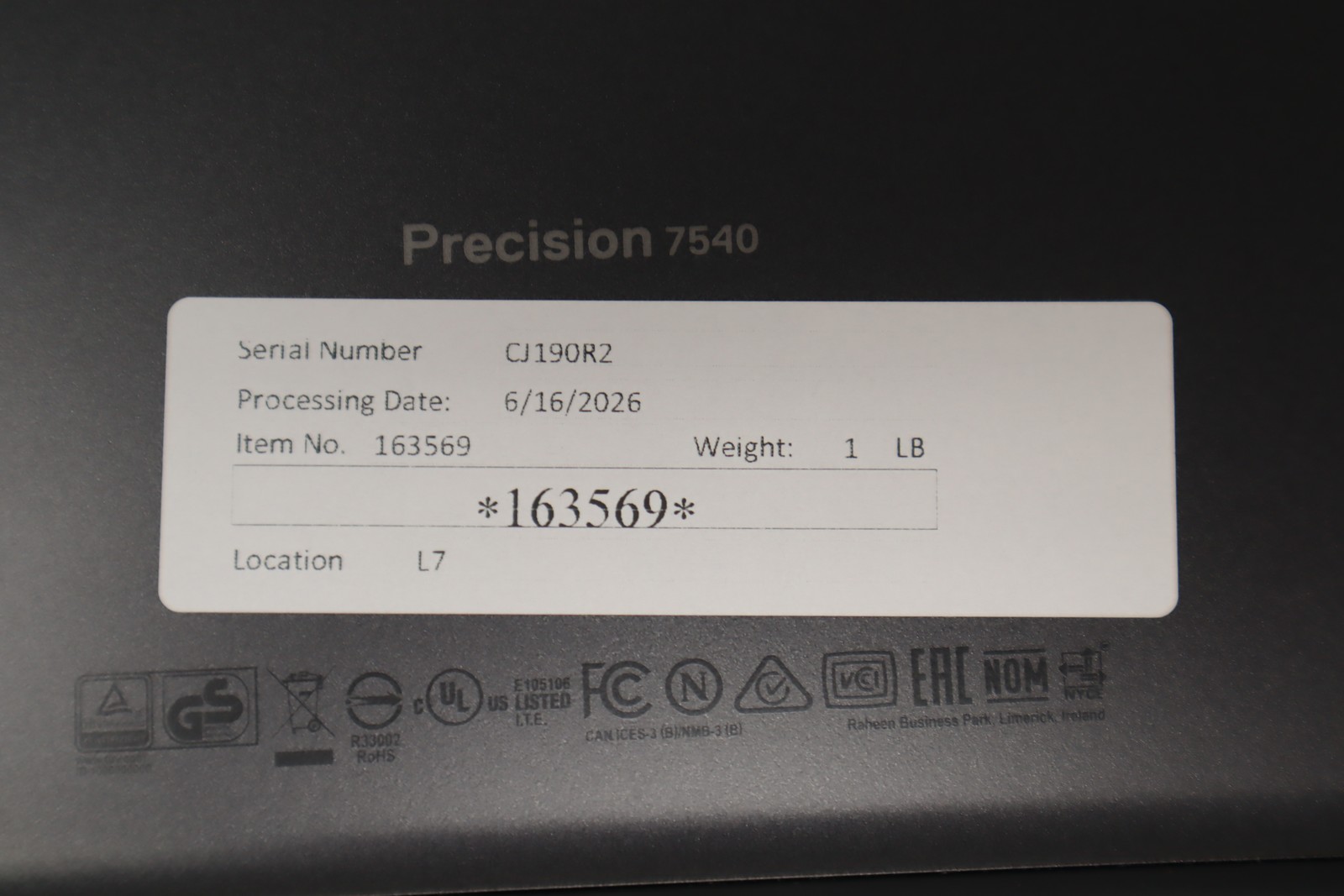Dell Precision 7540 Laptop Intel Core i9 9th Gen 32GB RAM 500GB NVMe Win 11 Pro