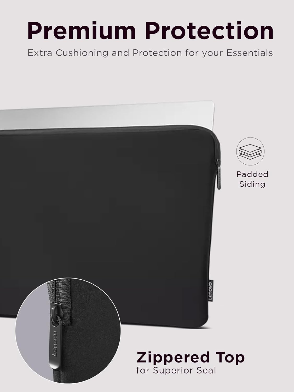 15.6 Inch Notebook/Tablet Basic Laptop Sleeve – Neoprene Material – Black