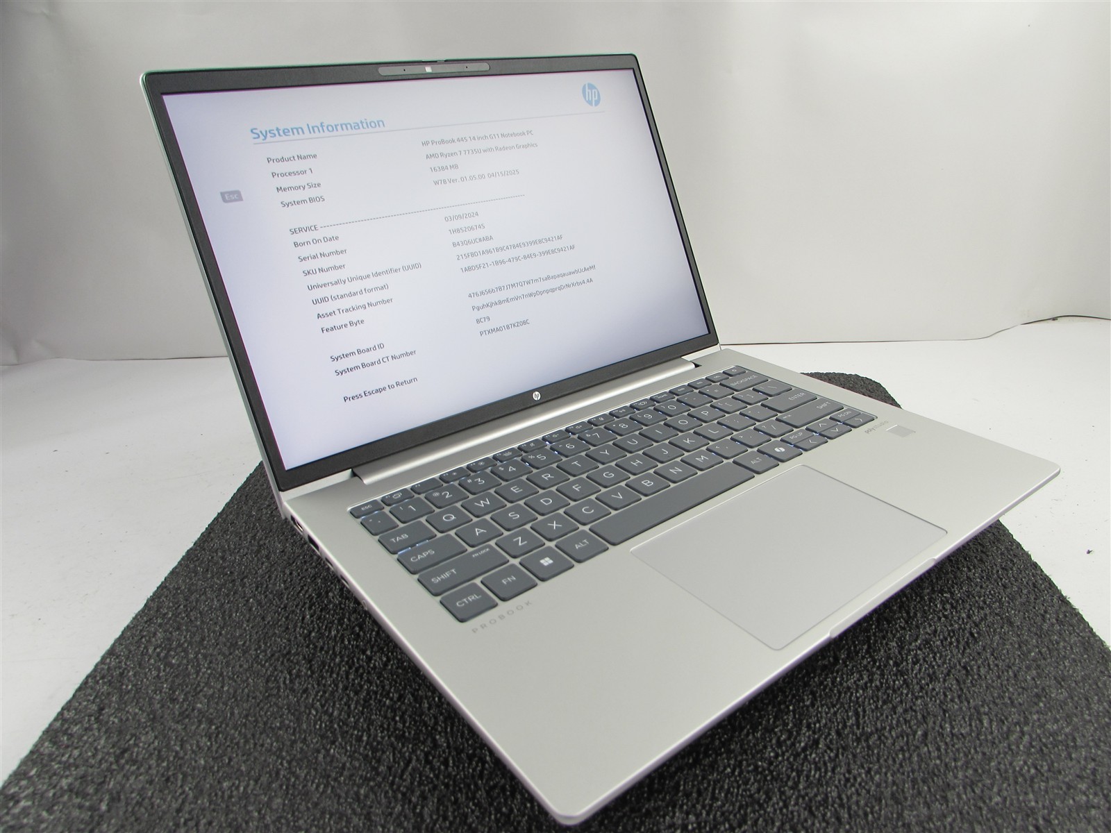 HP PROBOOK 445 (G11) AMD RYZEN 7 7735U 256GB SSD 16GB RAM AMD GPU WIN 11 PRO