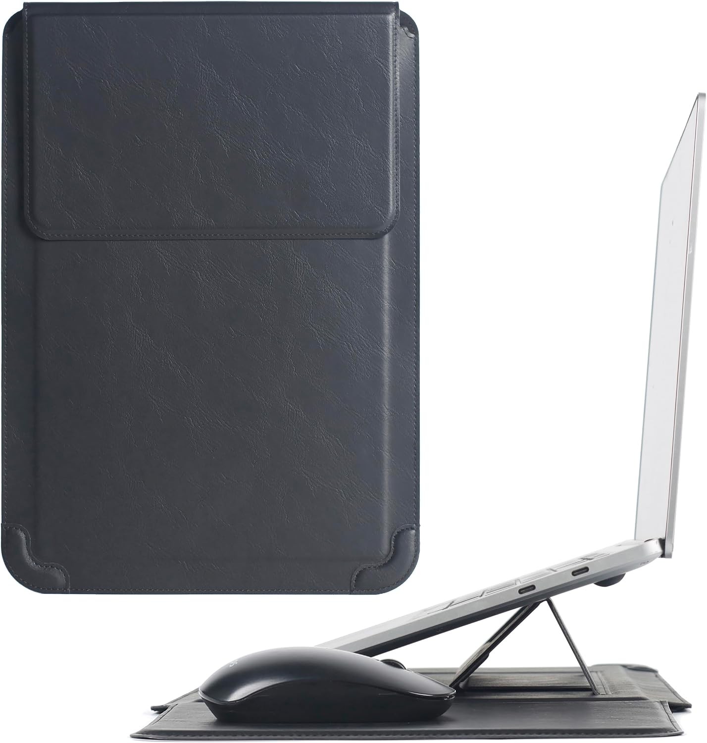 16 Inch Soft Slim Laptop Sleeve Case with Stand for MacBook Pro/Air and More