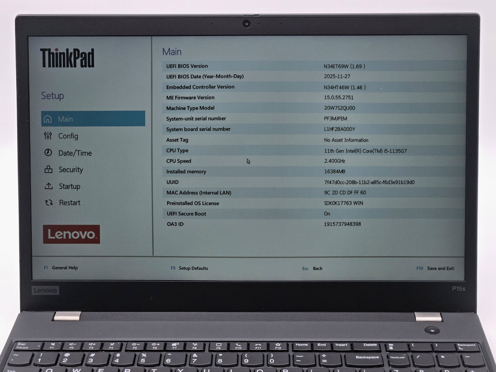 Lenovo ThinkPad P15s Gen 2 15″ FHD I5-1135G7 512GB 16GB W11 Webcam Backlit