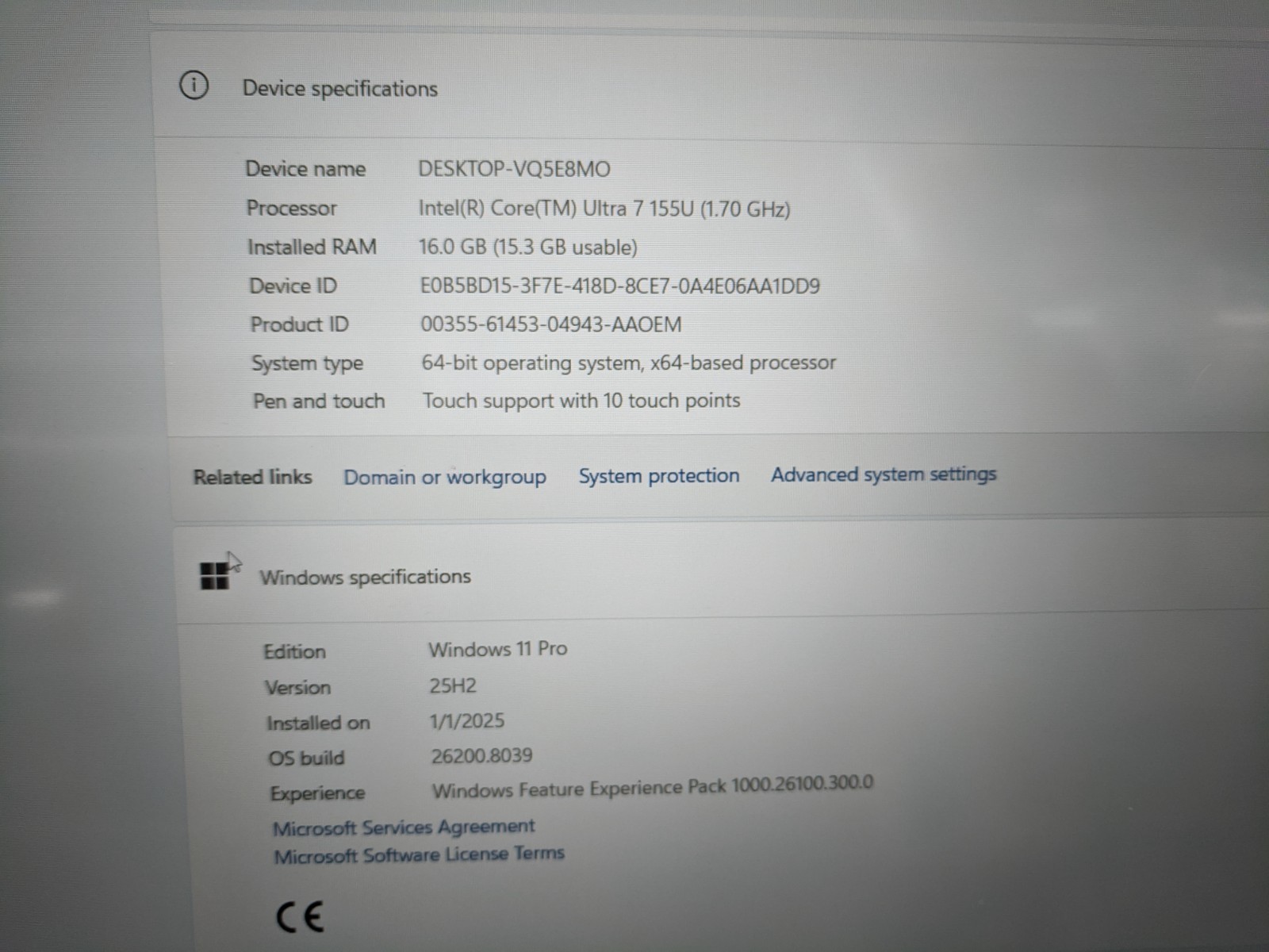 Lenovo Laptop ThinkBook 16 G7 IML 16″ Intel Core Ultra 7 155U 512GB- Silver