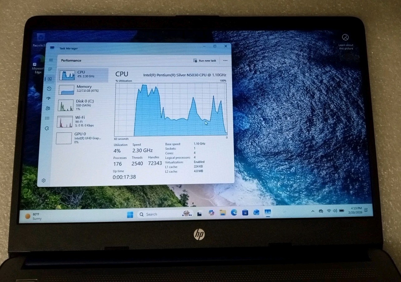 HP Laptop 14-DQ0734ds 14″ Pentium Silver N5030 8GB RAM 128GB SSD+ Touchscreen
