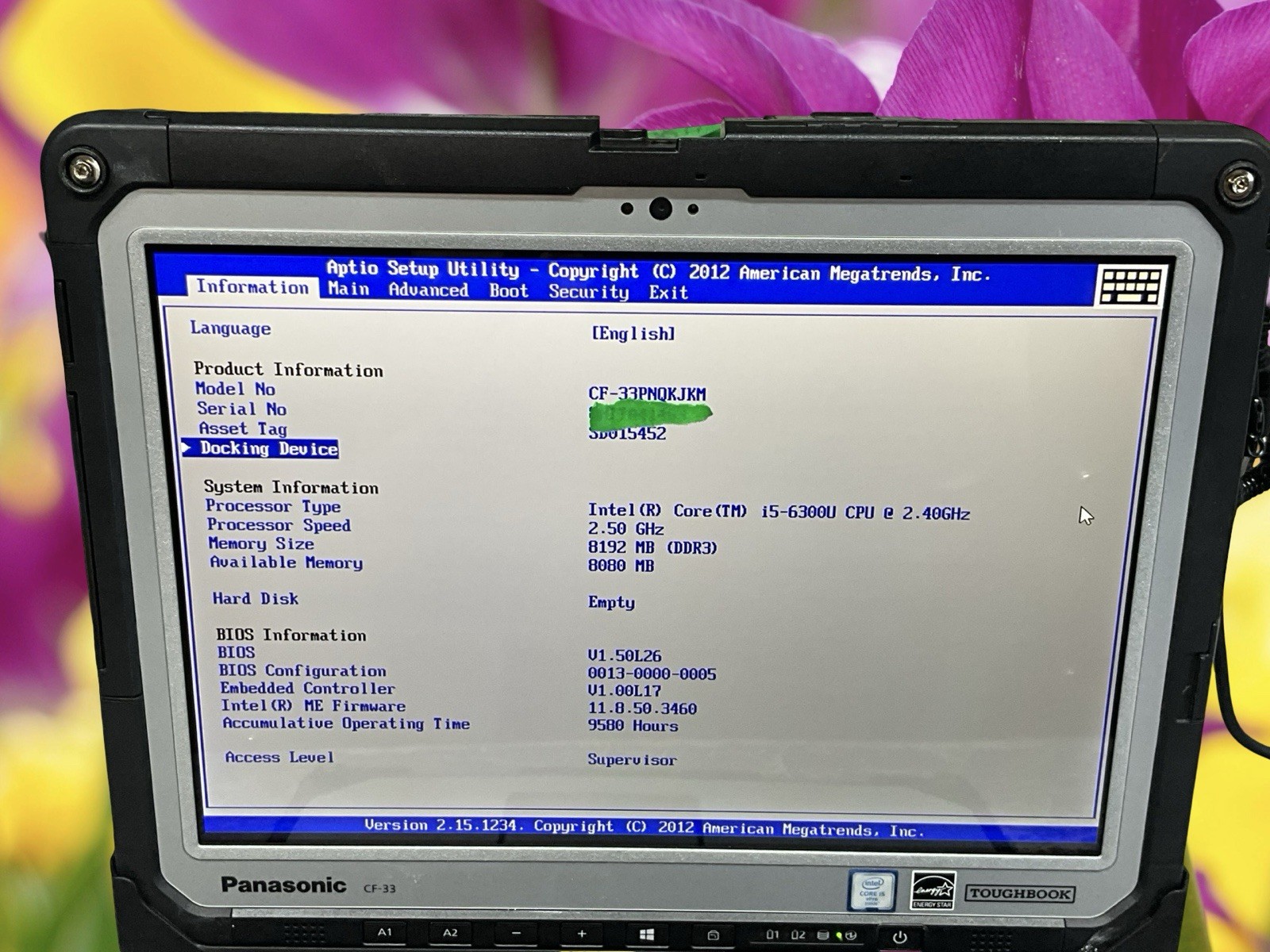 Panasonic Toughbook CF-33 i5-6TH GEN 2.4GHz 8GB RAM TOUCH